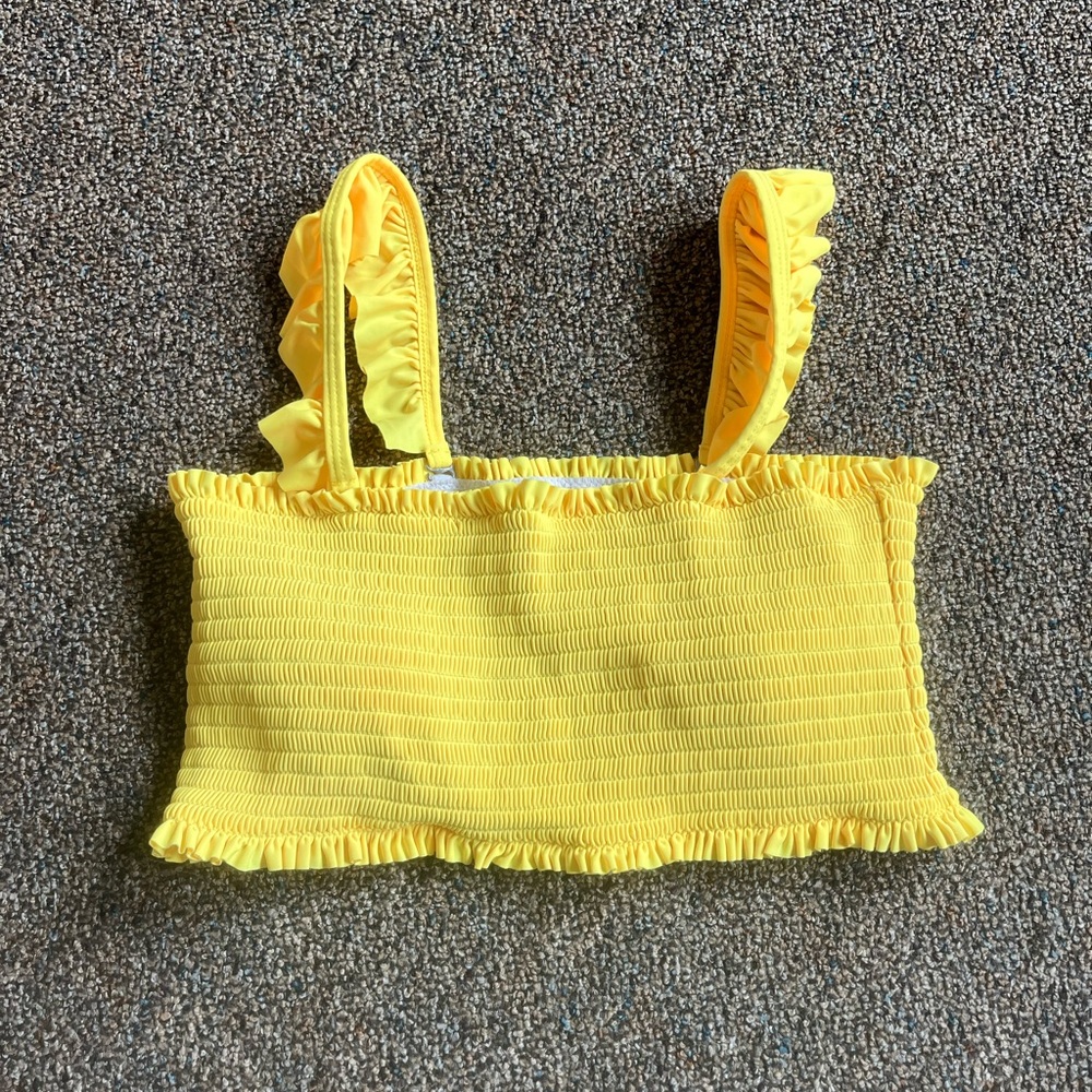 Yellow Swim Top With Supportive Padding Inside